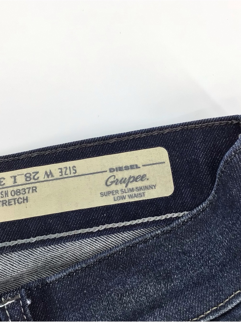 Diesel Women's Grupee Super Slim Skinny Distressed Low Waist Jeans Sz 28W X 32L - Picture 3 of 15